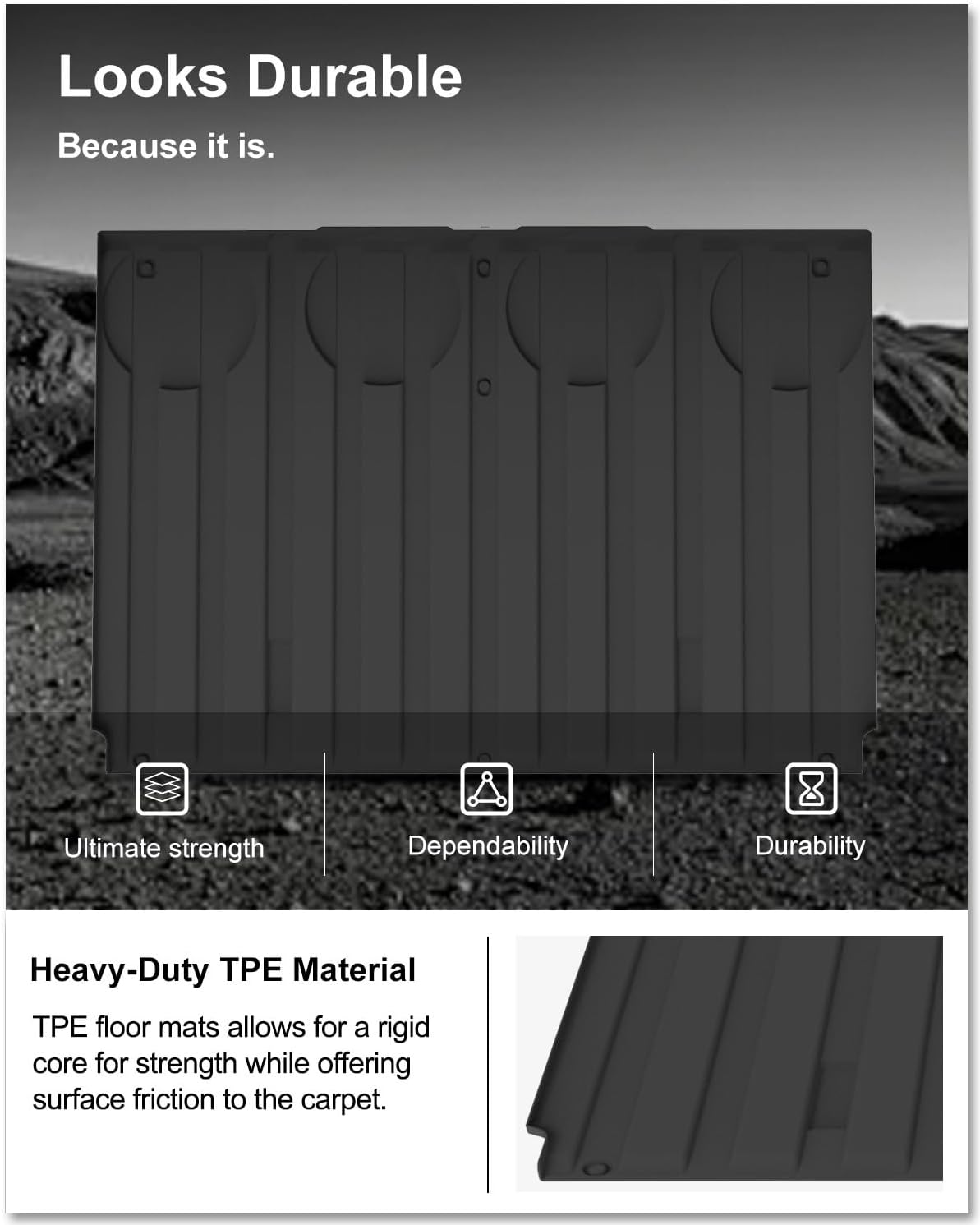 KIWI MASTER Bed Mat for 2016-2026 Can-Am Defender Accessories, Custom Fit All Weather Rear Cargo Liner, Heavy Duty TPE Tray Trunk Mat, Black