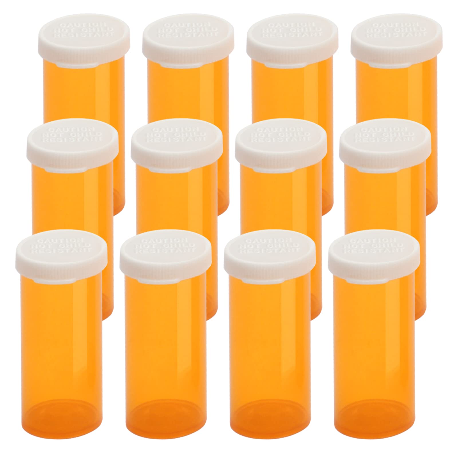Empty Plastic Pill Bottles with Easy Open Snap Caps (Not Child Resistant), Prescription Medication Vials, Clear Containers, Pill Cases Dispenser