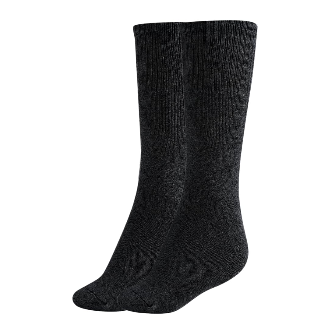 MUKHAKSH (Pack of 2 Pairs = 4 Socks Girls Cotton Terry Running Sports Athletics Cricket Badminton Basketball Football Tennis Yoga Soccer Cycling Camping & Hiking Dark Grey Calf Length Socks 3