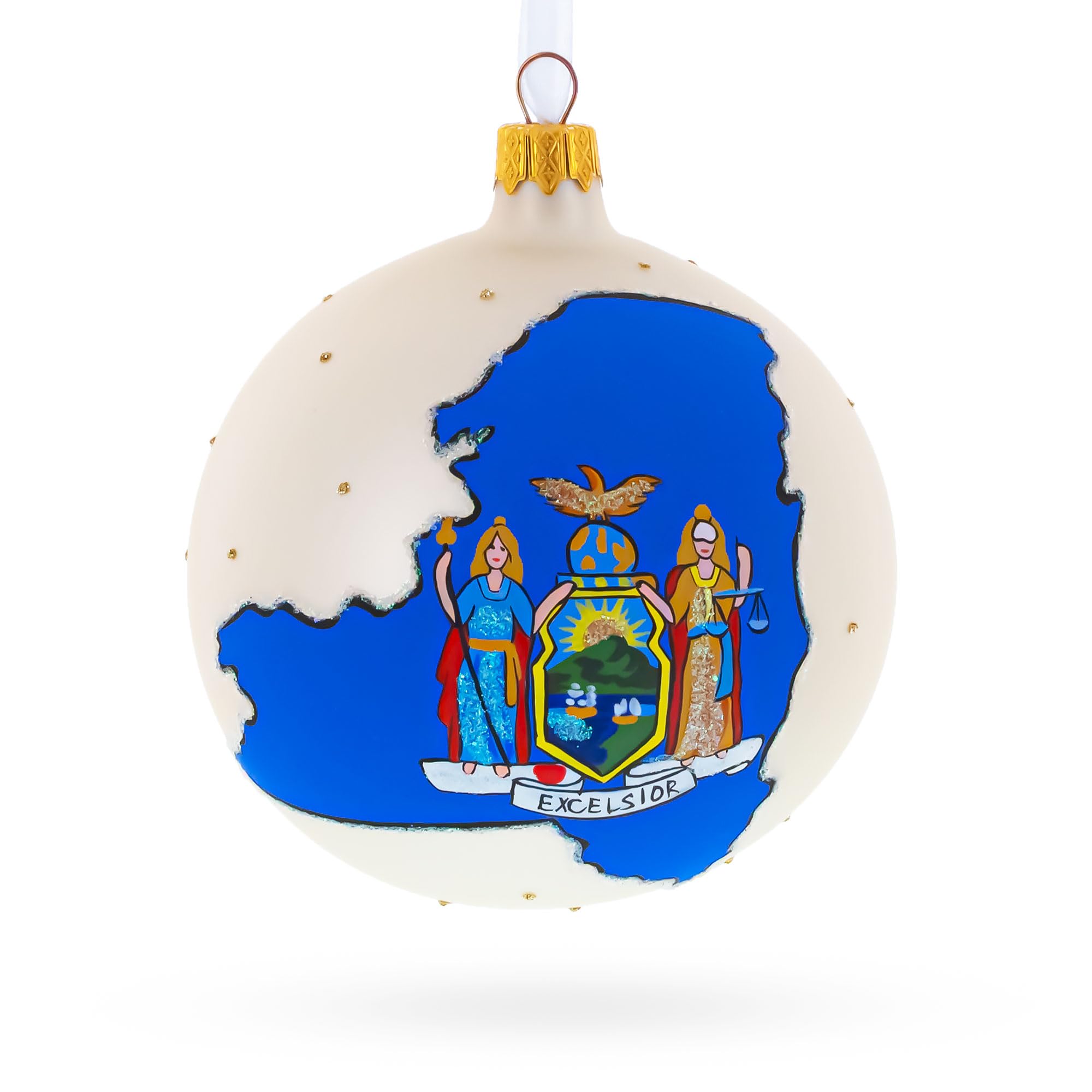 Boule de Noël New York en verre soufflé, décoration haut de gamme pour sapin festif