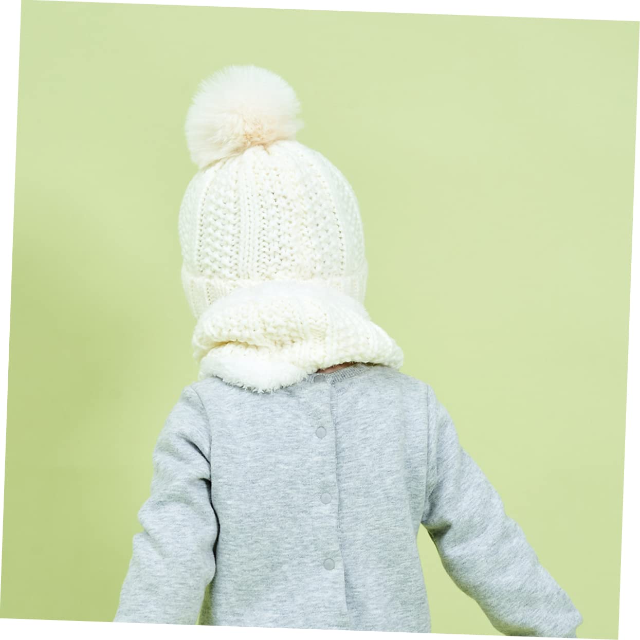 BESTYASH Baby Hats for Boys and Girls Soft Knitted Winter Hat Lining 0-3 Years Old White