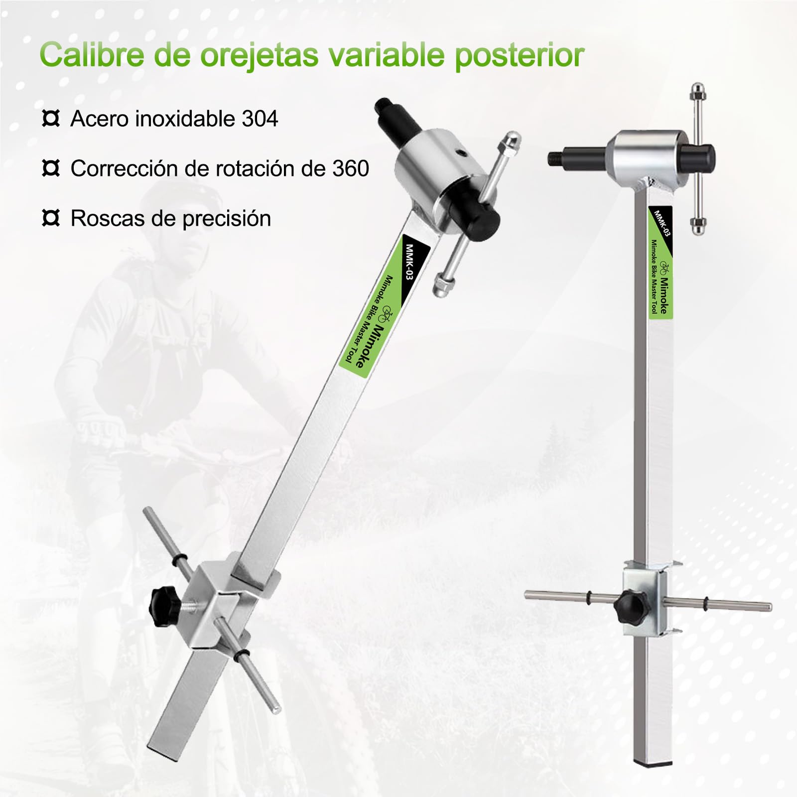 Mimoke Profesional Acero Inoxidable Bicicleta Desviador Percha Alineación Herramienta Calibre Herramienta de alineación precisa para reparación y Mantenimiento de Bicicletas