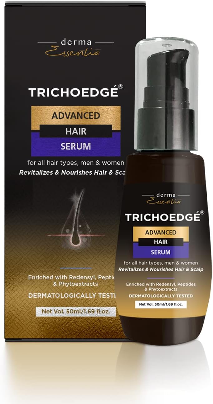 Trichoedge Hair Growth Serum | 7 Proven BioActives Redensyl, Hairgenyl, Cressatine, Root Biotec, Anagaline, Kopexil, Niacinamide 50ml | Hair Fall Control | Anti-Hair Fall Serum | Men & Women