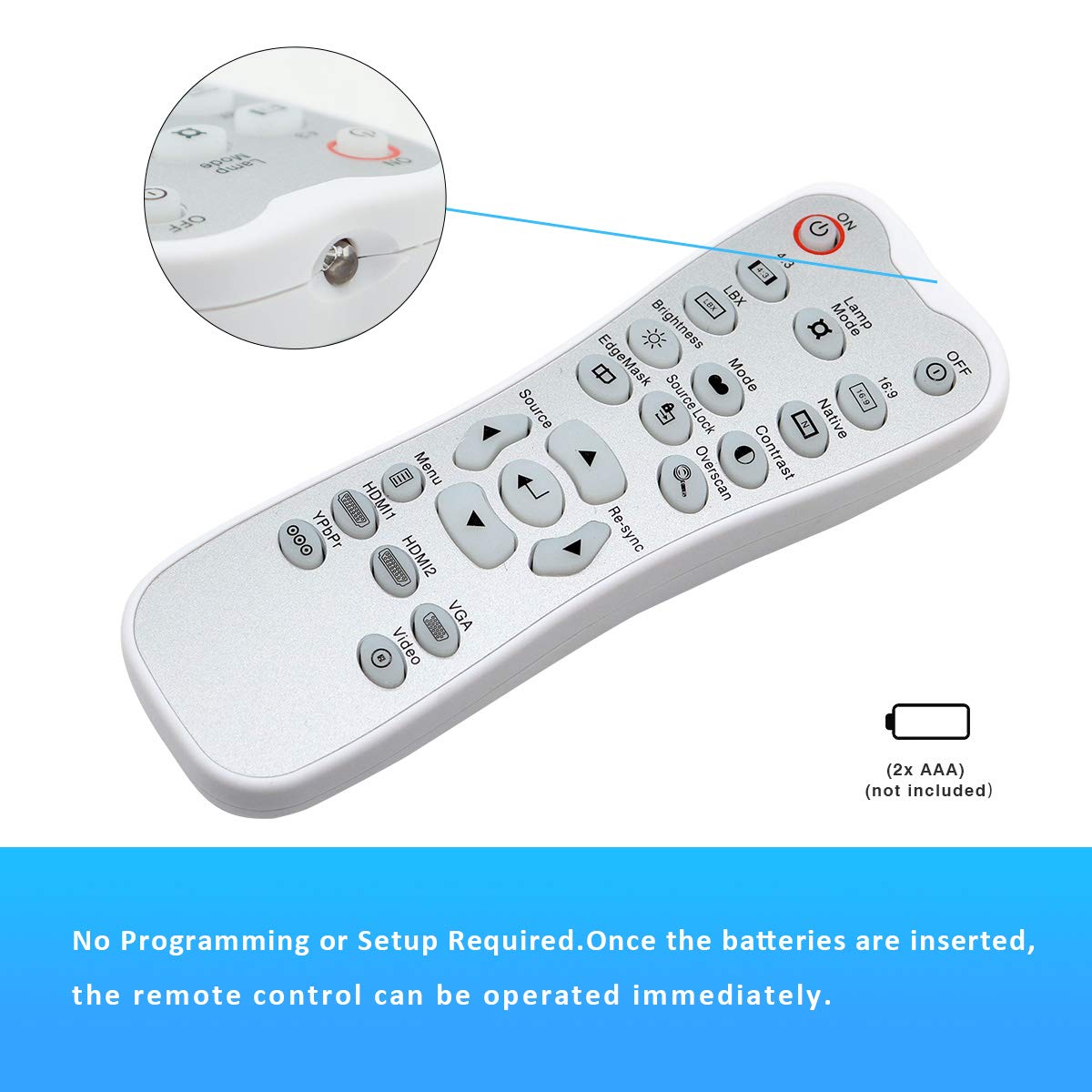 BR-3042B - Mando a distancia L-27-5KEY para Optoma HD180 HD20 HD200X HD200X-LV HD20-LV HD21 HT1081 HD22 HD2200 HD23 VDHDNG VDHDNZ