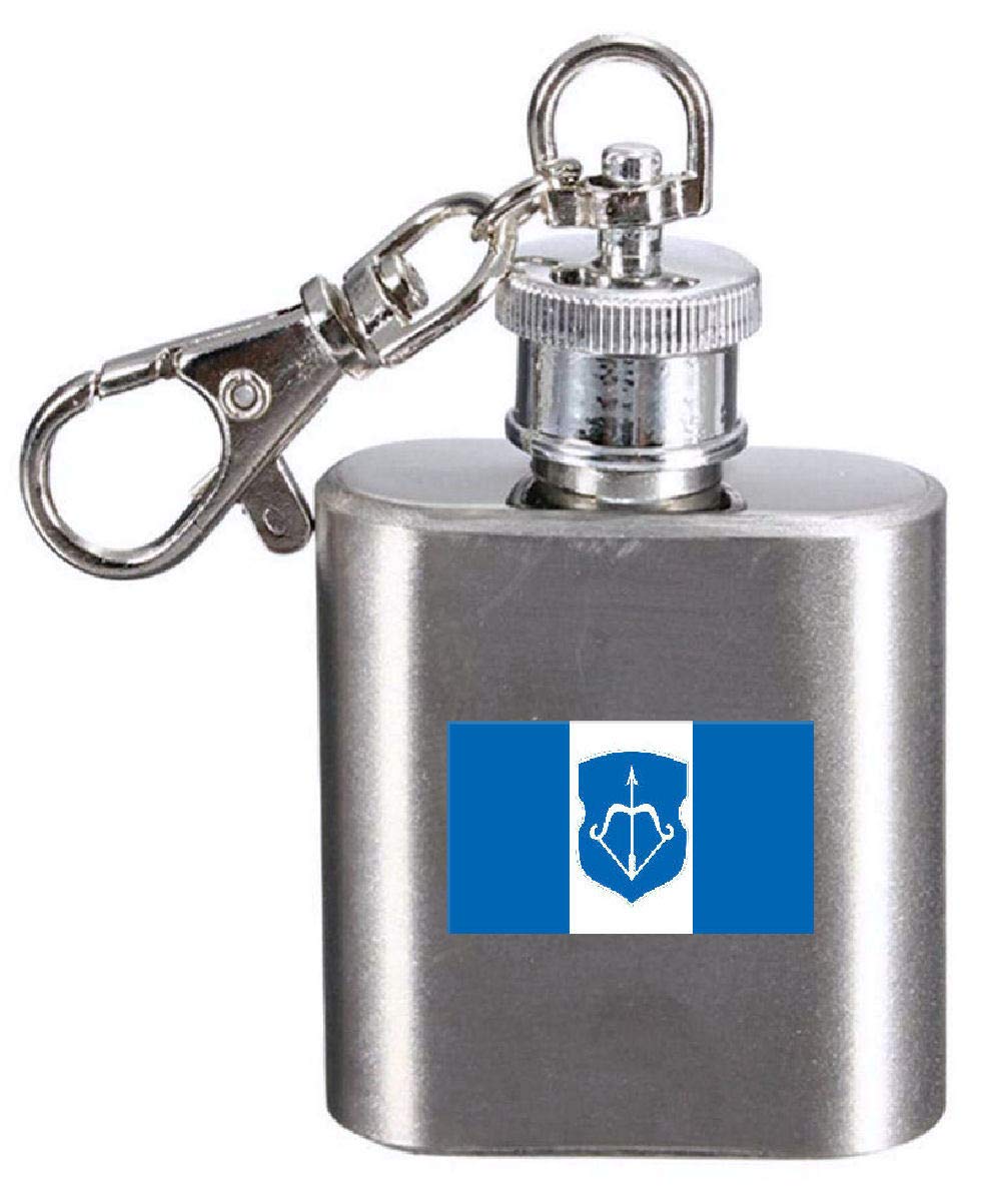 Flasque porte-clés gravé drapeau Brest City Biélorus, mini fiole de poche métallique