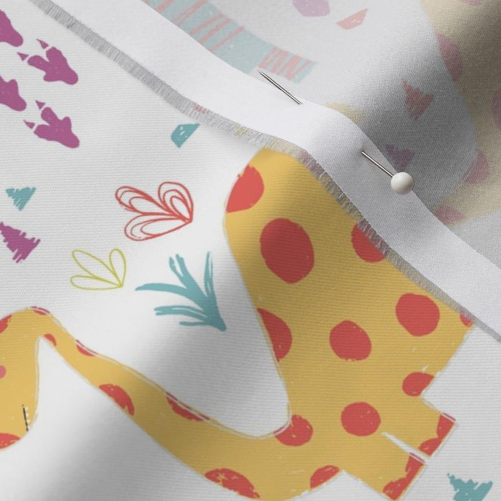 Spoonflower Fabric - Princess Girl Animals Kids Dinosaurs Tyrannosaurus Stegosaurus Printed on Organic Cotton Sateen Fabric by The Yard - Sewing Quilting Apparel Home Decor