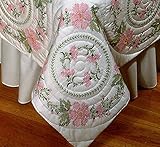 Design Works Crafts Stamped Embroidery Floral Wreath Quilt Blocks (Set of 6), 18 by 18