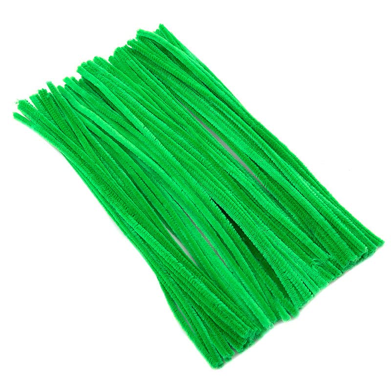Pack of 25/50/100/250/500 30cm Pipe Cleaners for Arts & Crafts [Green, Pack of 500] — image 1
