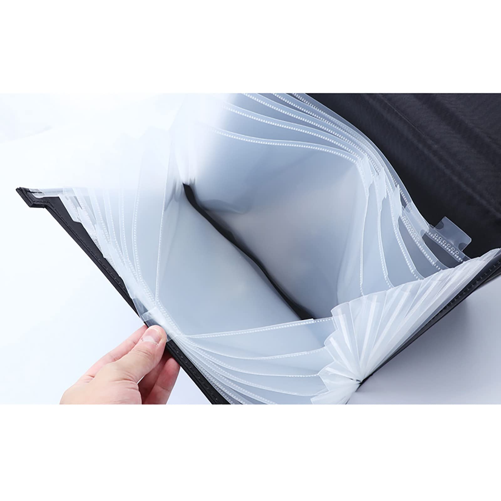Portafoglio for contanti con busta in pelle, cartella porta documenti in pelle, custodia for busta in pelle, borsa for documenti con 13 scomparti, organizer multistrato per(Gray)