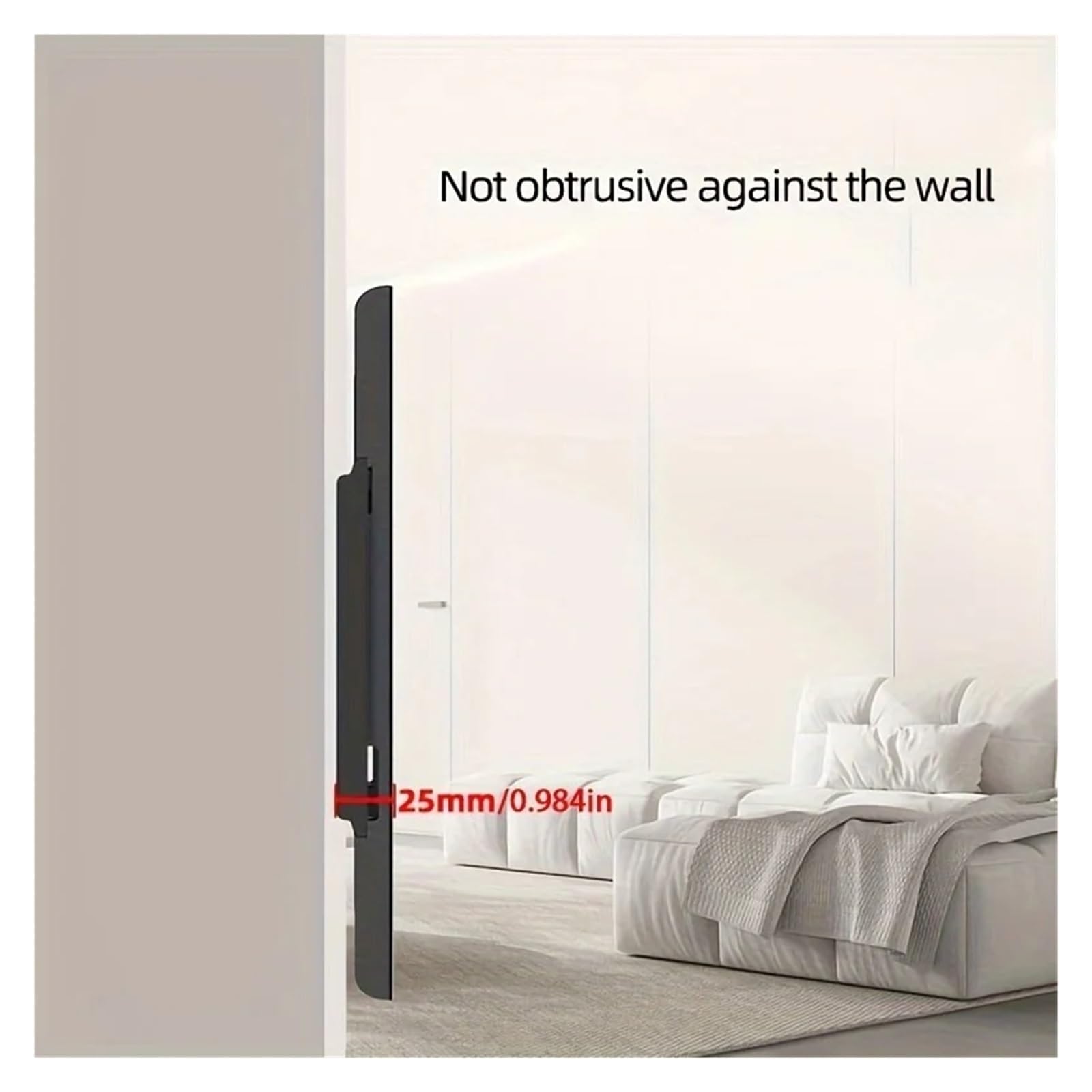 Supporto Universale Fisso da Parete per TV Piatte/Curve da 32 a 65 Pollici - Profilo Basso, inclinazione di ±15°, staffe VESA 400x400mm - Installazione Semplice e sicura.