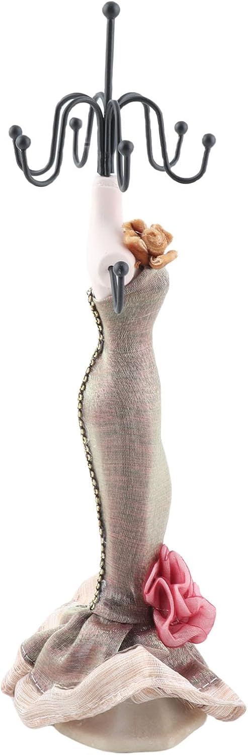 CHICIRIS Jewelry Display Stand, Necklace Holder with Fashion Model Figurine for Earring Ring Bracelet, Home Decoration for Bedroom Living Room Showcase