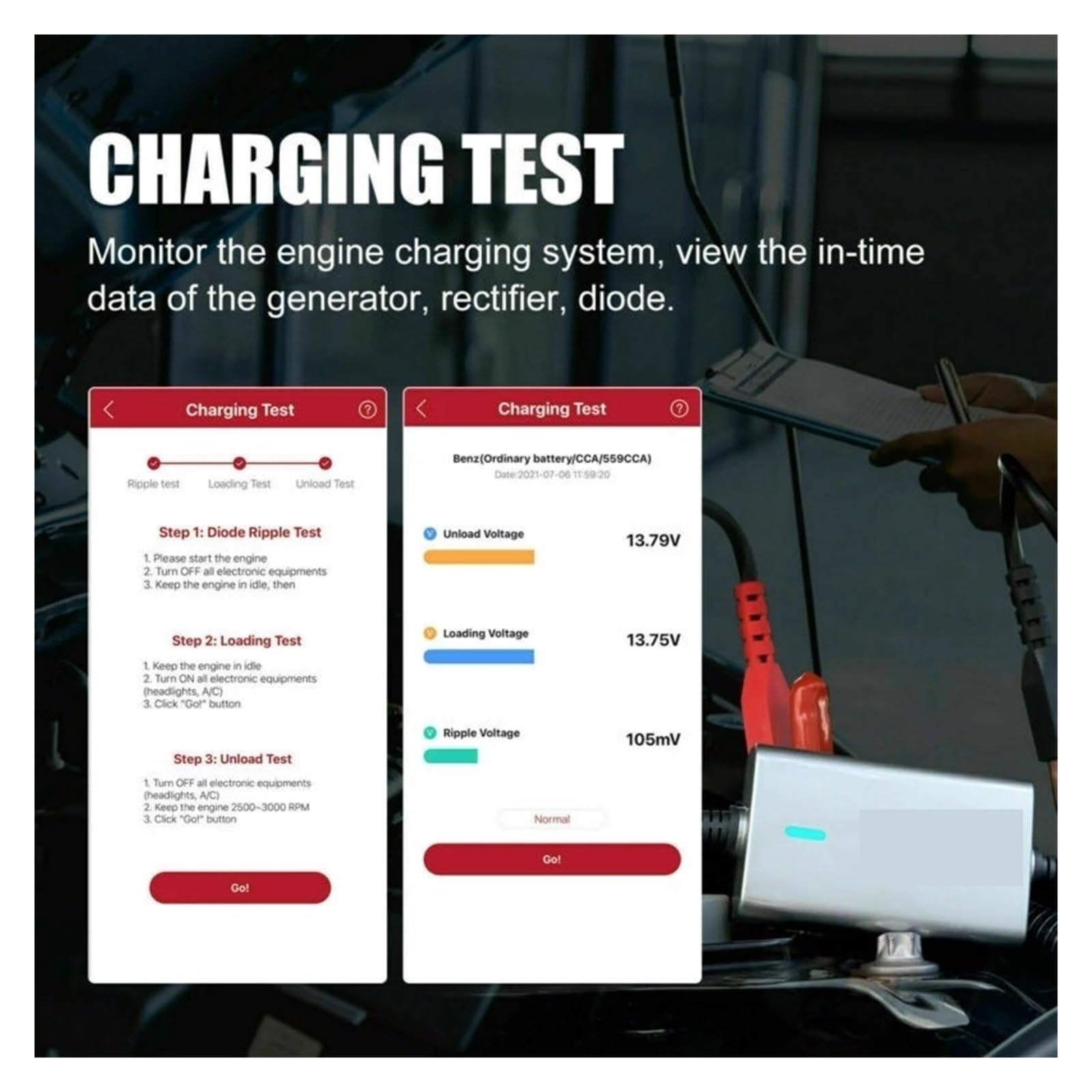 Tester Akumulatora Samochodowego Bluetooth 4.0 6V 12V 24V Akumulator 100 Do 2000 CCA Test Systemu Ładowania Rozruchu Samochodu Szybkie Dokładne Wykrywanie