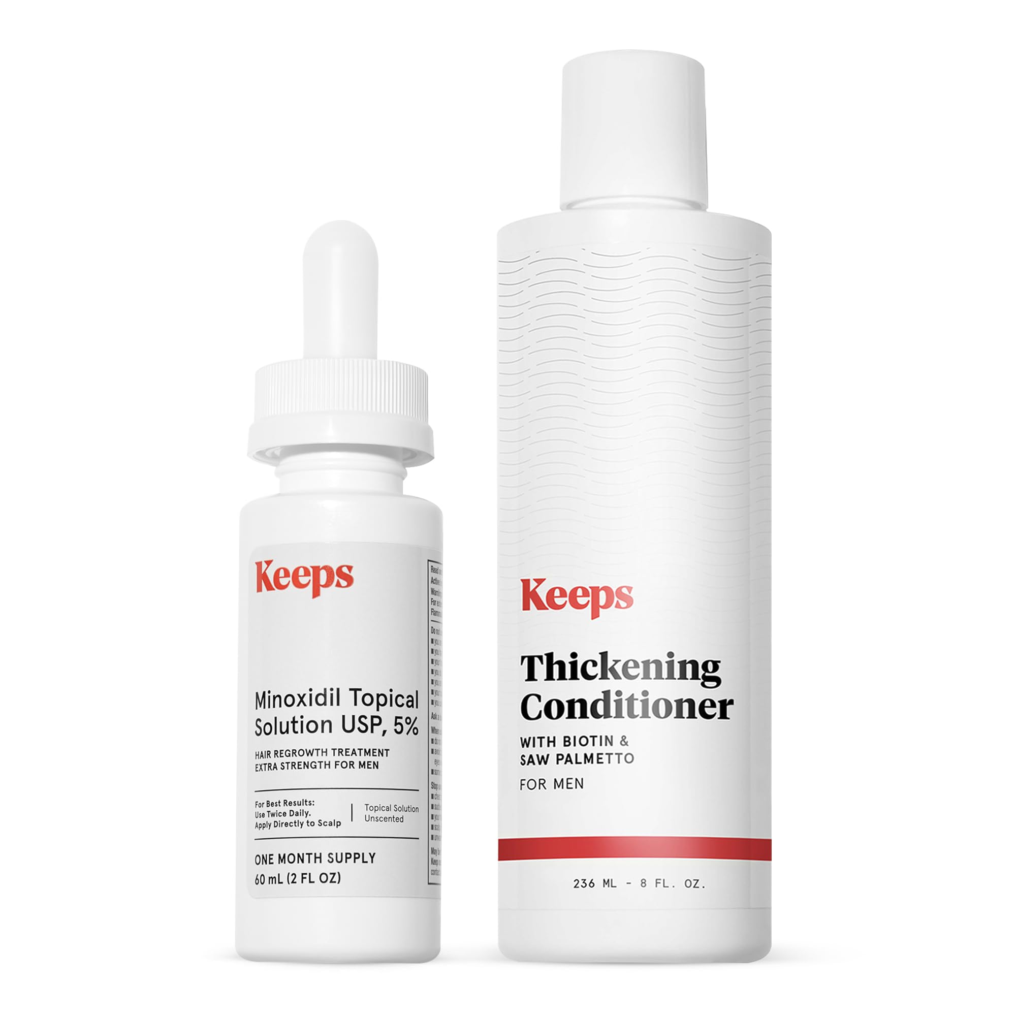 Keeps Minoxidil Topical Hair Growth Solution Hair Thickening Conditioner Bundle