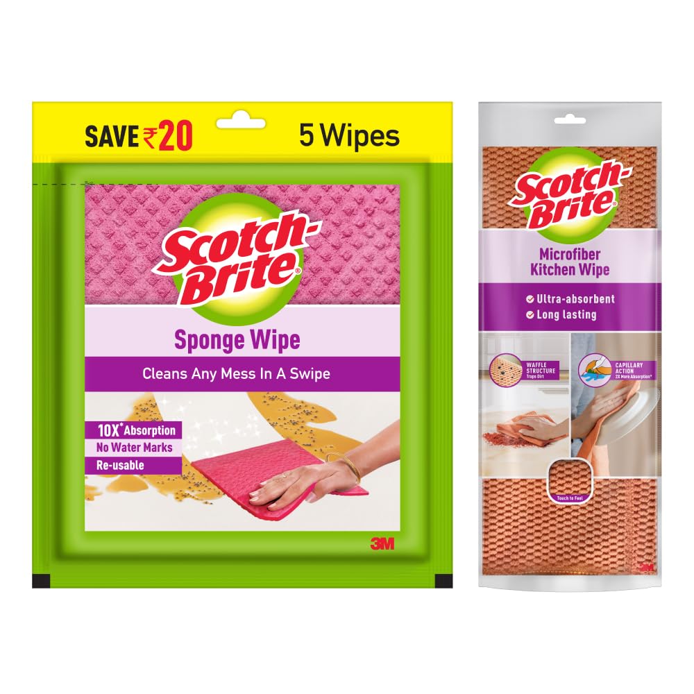 See full amazon price history chart for Scotch-Brite Combo |Sponge Wipe Large 5N + Microfiber Kitchen Wipe 1N |, Polyester Scotch-Brite Combo |Sponge Wipe Large 5N + Microfiber Kitchen Wipe 1N |, Polyester (B0B93GZMG1) Amazon Price History, Amazon Price Tracker