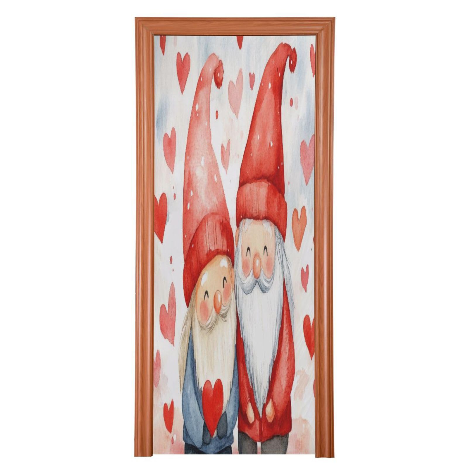 FLildon Valentines Gnomes Love Door Cover Decoration, Party Accessory Porch Decor for Festive Ornament Room Door Covers 32 x 79 Inch
