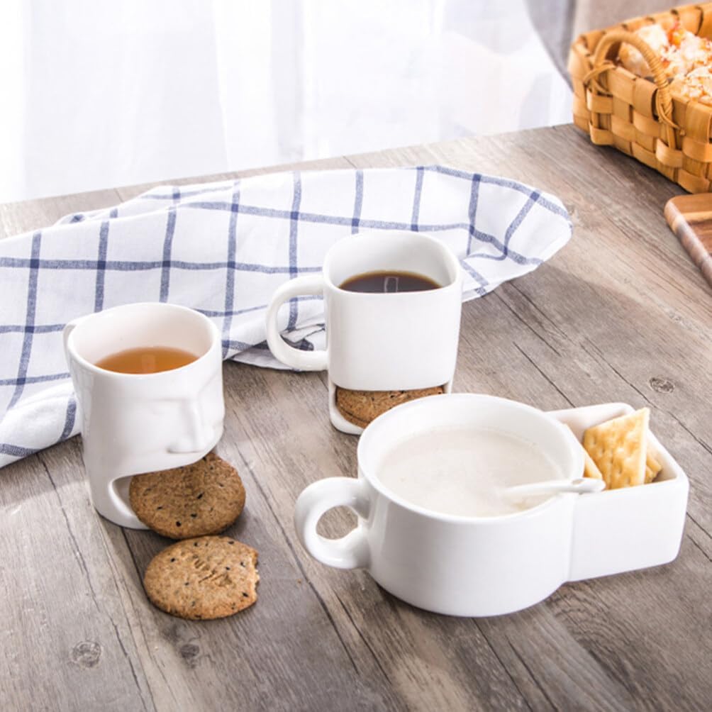 Suppenschüssel mit Cracker-Halter, Keramik, mikrowellengeeignet, Suppen- und Sandwich-Kombination, Doppelgriff-Müslischale und Dip-Tasse