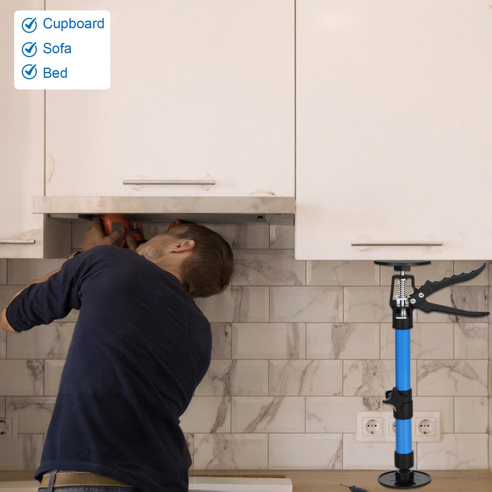 2 piezas de puntal de techo ajustable en altura 30-59cm, puntal de montaje telescópico, puntal metálico con capacidad de carga de 40kg, puntal de construcción, tensor de marco para renovación