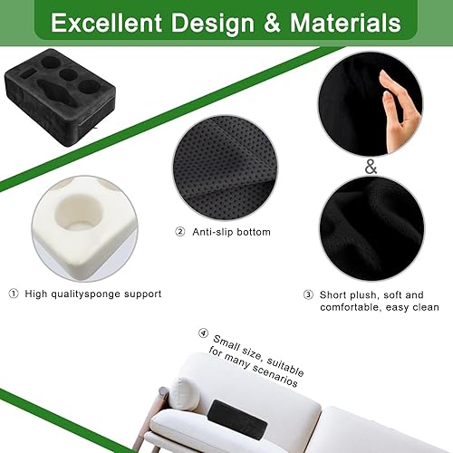 Miniatura 7 de Cojín Portavasos para Sofá Cama, Portabebidas Nisdoing de 5 Orificios para Sofá Mantén las Bebidas al Alcance y Conserva la Temperatura, Evita