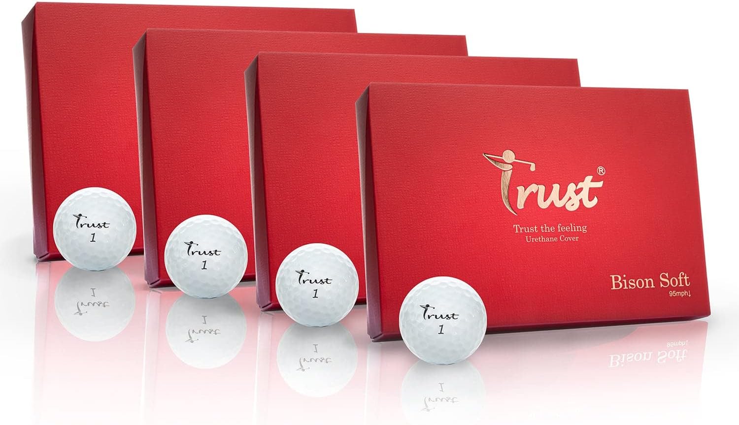 Trust Golf Ball Bison Soft for Under 95 mph Swing Speeds | 3-Piece Urethane Cover with Reactive Core for Maximum Distance