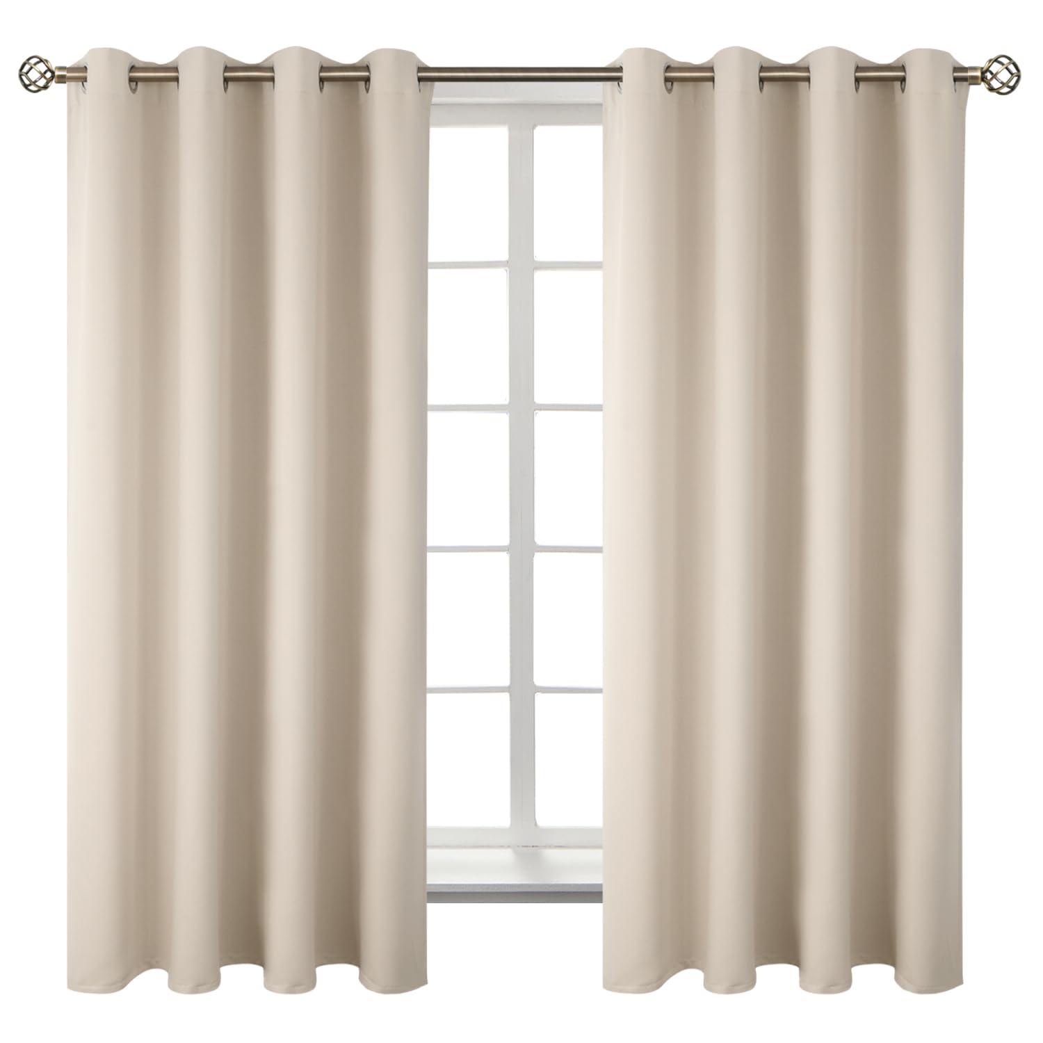 BGment Champagne Room Darkening Curtains 54 Inch for Bedroom - 2 Panels
