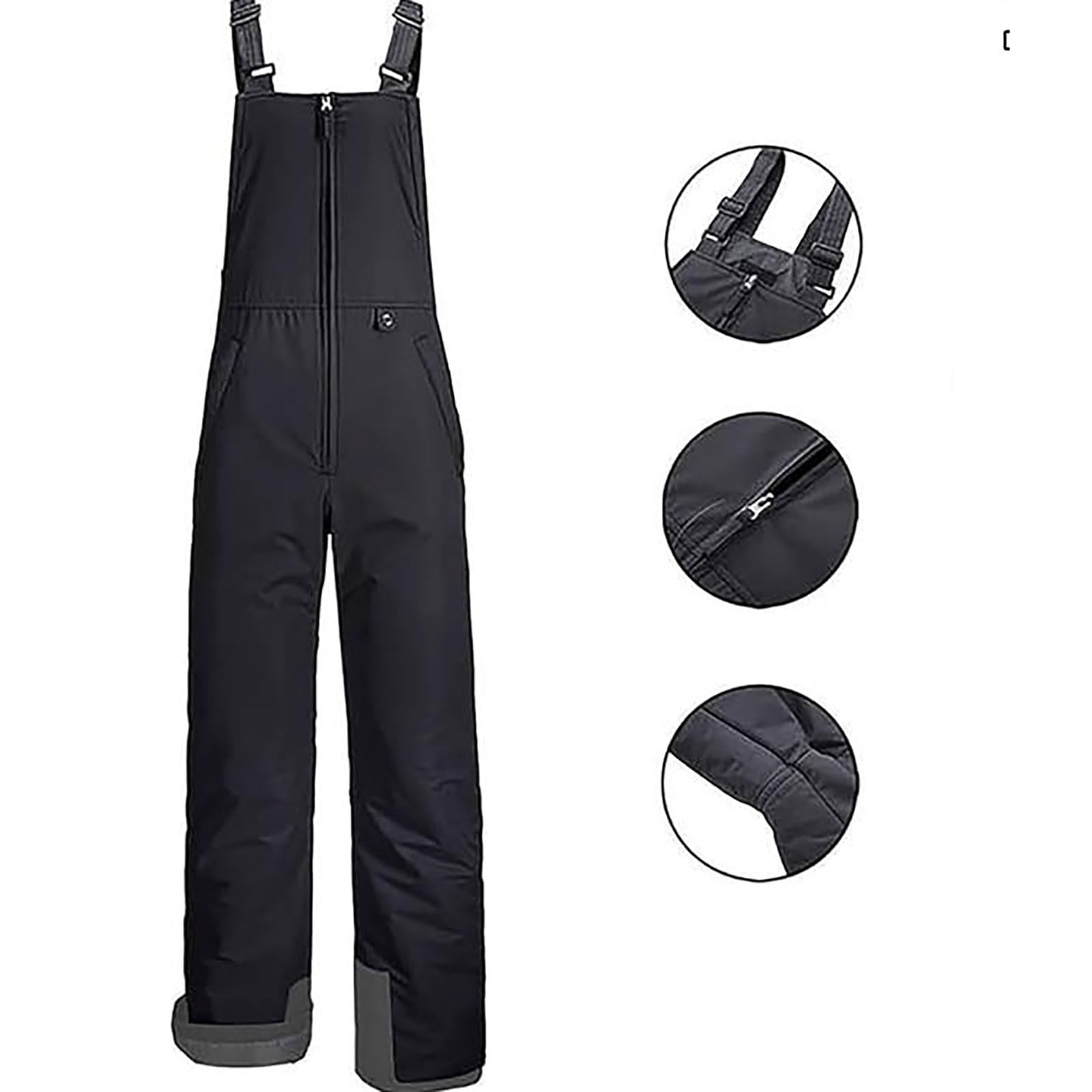 Pantaloni da sci per bambini, ragazzi, ragazze, impermeabili, con elementi riflettenti, con cerniera, con tasche, traspiranti, da trekking, caldi, invernali, per attività all'aria aperta