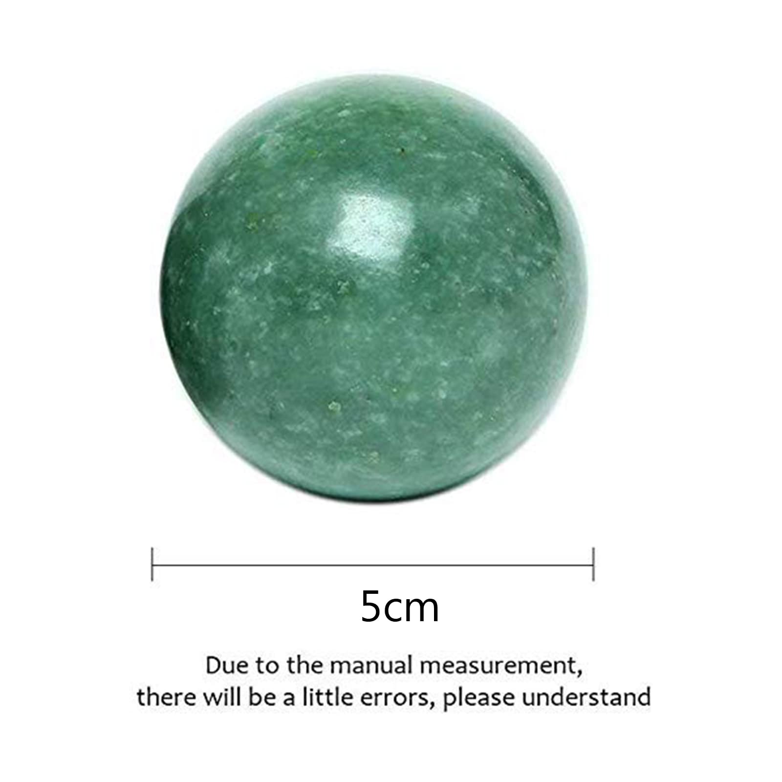 STCREE 5cm Exercise Handballs Soild Marble Chinese Baoding Balls Dark Green Massage Stress Health Meditation Balls for Hand Therapy Dark Green with No Chimes TQGJST16 - Image 2