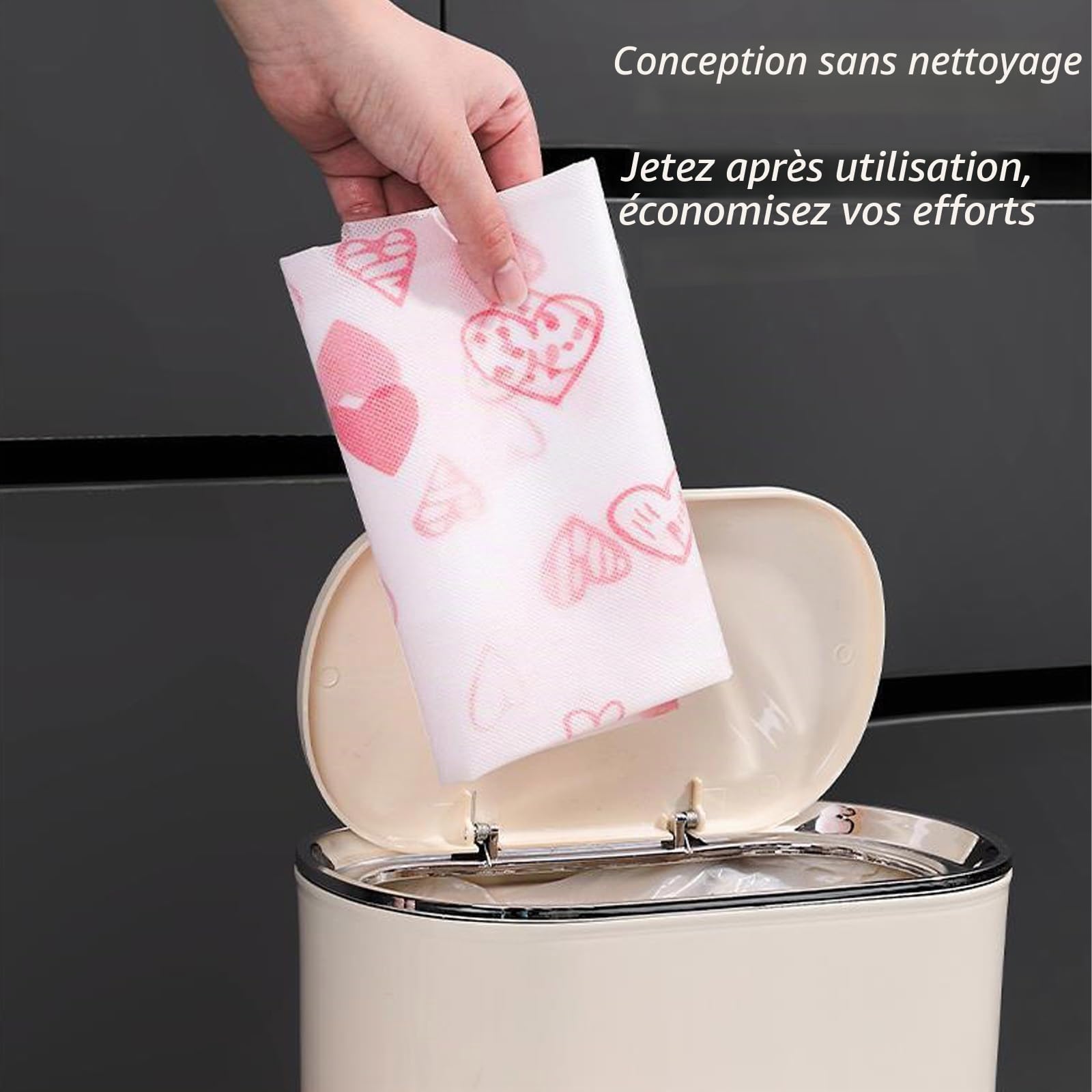 Bavoir Lansls Adulte - 50 Pièces Jetables, Tabliers pour Personnes Âgées