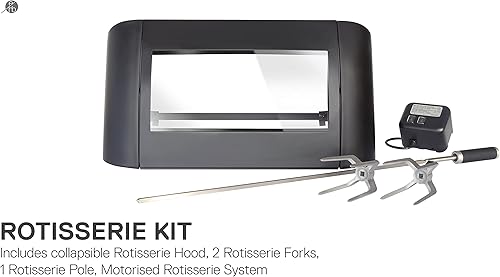 Miniatura 5 de Everdure Kit de asador con luz de visión interna, parrilla de gas Force compatible asador giratorio con ventana de visualización de vidrio grande y