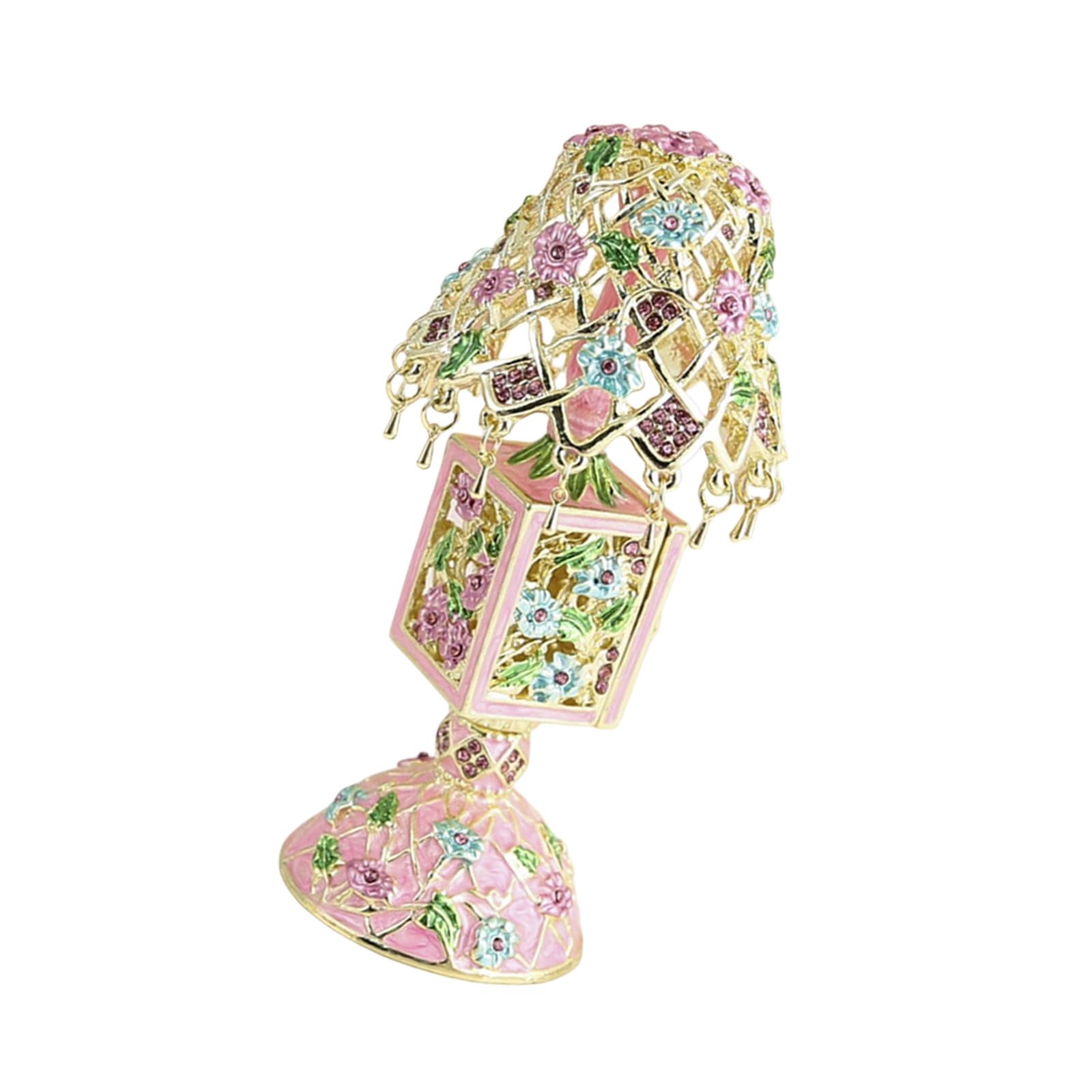 ZBIianxer Unique Small Accessory Case Table Light Shape Decorative Storage Box Metal Texture Suitable for Keeping Valuables Safe Fashion Jewelry Cabinet