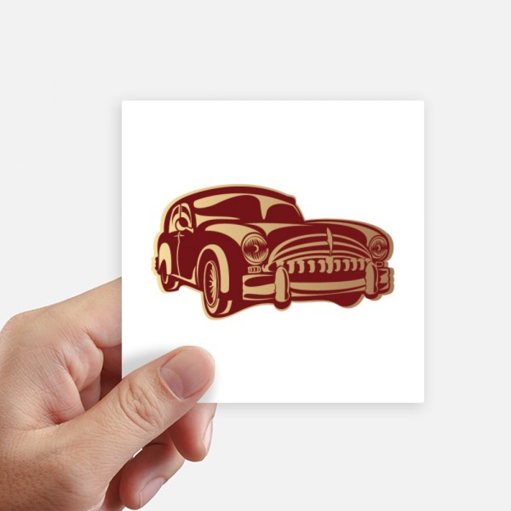 Autocollant carré voitures classiques deep rouge silhouette DIYthinker 10cm lot de 8