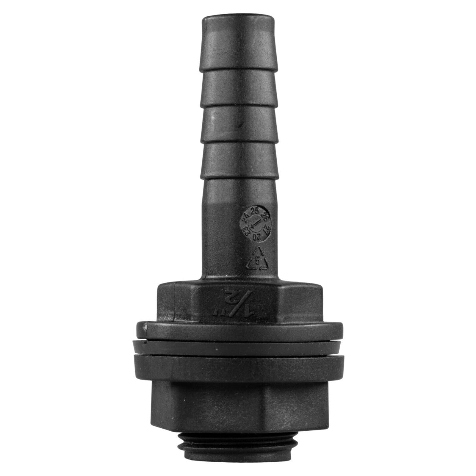 B2C Water Butt Connector Adapter Tank Fitting 1/2" - 2" Barb Straight Pipe Outlet – Durable, Leak-Proof Solution for Efficient Water Storage (Straight 1/2")