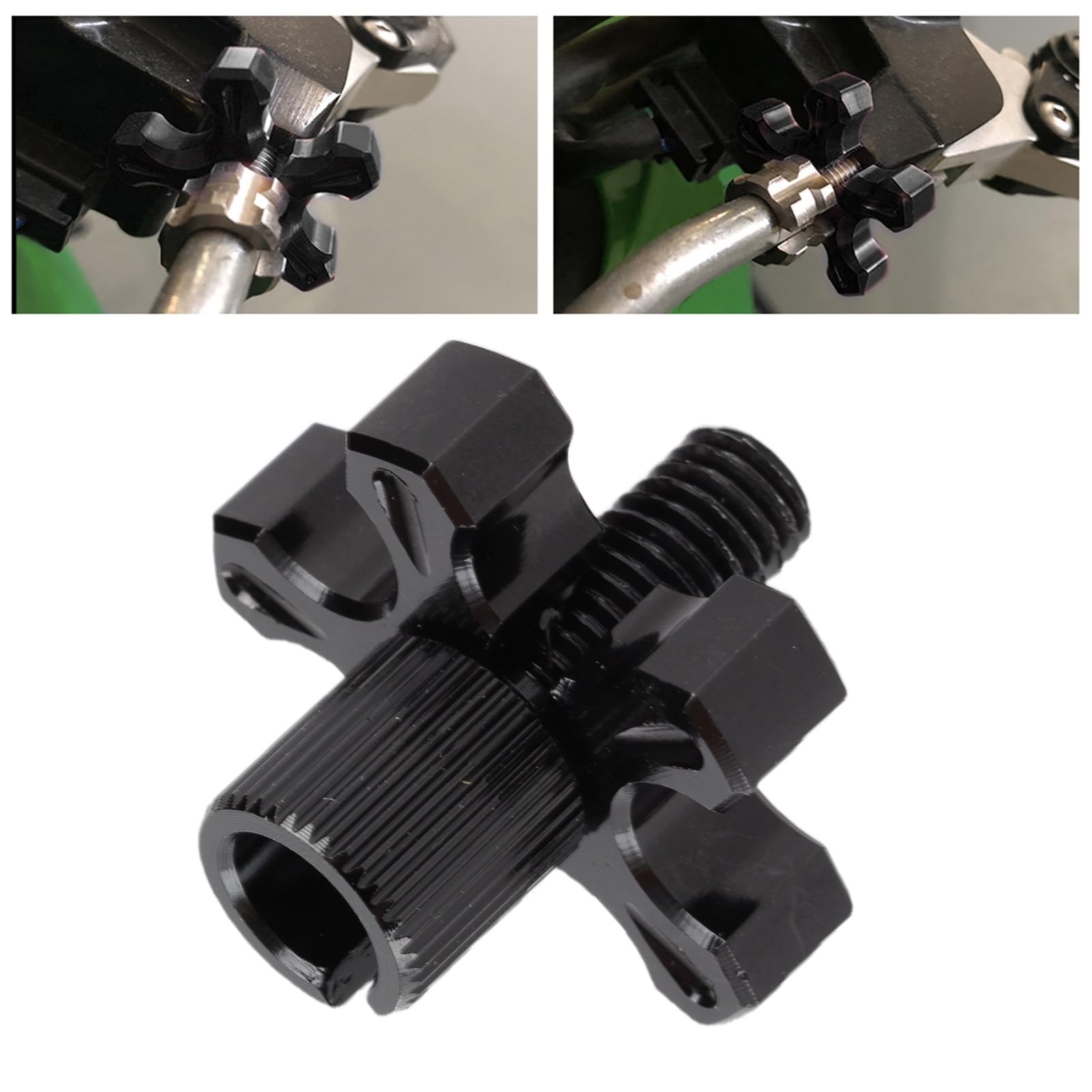 Dioche 2006 Crf 450r Uniwersalny Regulator Linki Sprzęgła CNC ze Stopu Aluminium do Motocykla - Wysoka Precyzja, Trwała, Lekka i łatwa w Montażu - Czarny (BLACK)