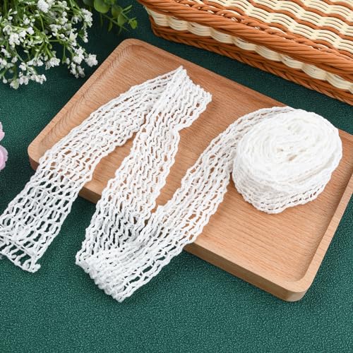 Ehuihuan Fleischnetz 300 cm, Schinkennetz, Bratennetz, Räuchernetz aus Baumwolle in Lebensmittelqualität, Rollbratennetz zum Garen, Räuchern, Aufbewahren, Aufhängen von Fleisch, Schinken (1)