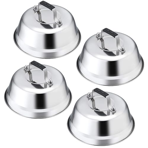 Leonyo Heavy Duty 9IN Stainless Steel Griddle Basting Cover Dome 4 Pack