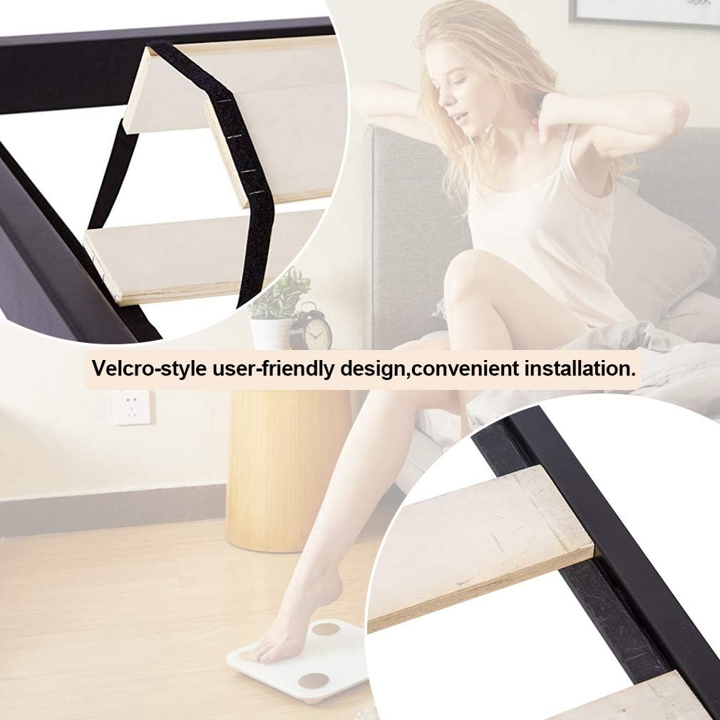 King Size Wooden Slat Edge Platform Metal Bed Frame Mattress Foundation