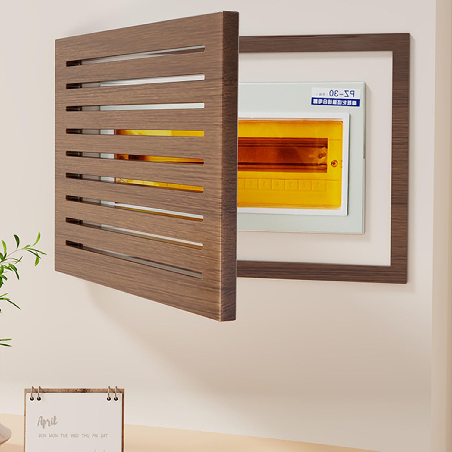Cubierta de caja de medidor de madera maciza, cubierta decorativa de caja de fusibles para pared interior, gabinete de pintura para cajas de utilidad, ocultar panel eléctrico