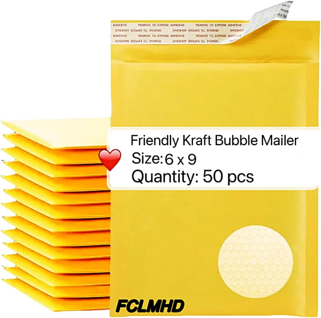 12.5x19 Kraft Bubble Mailers Padded Envelopes - 6 Bubble Lite Mailers (50-1000 Qty)
