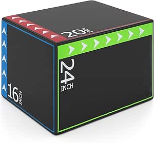 Goplus 3-in-1 Plyometric Jump Box, 16x20x24 inches, Soft Foam with Non-Slip Cover