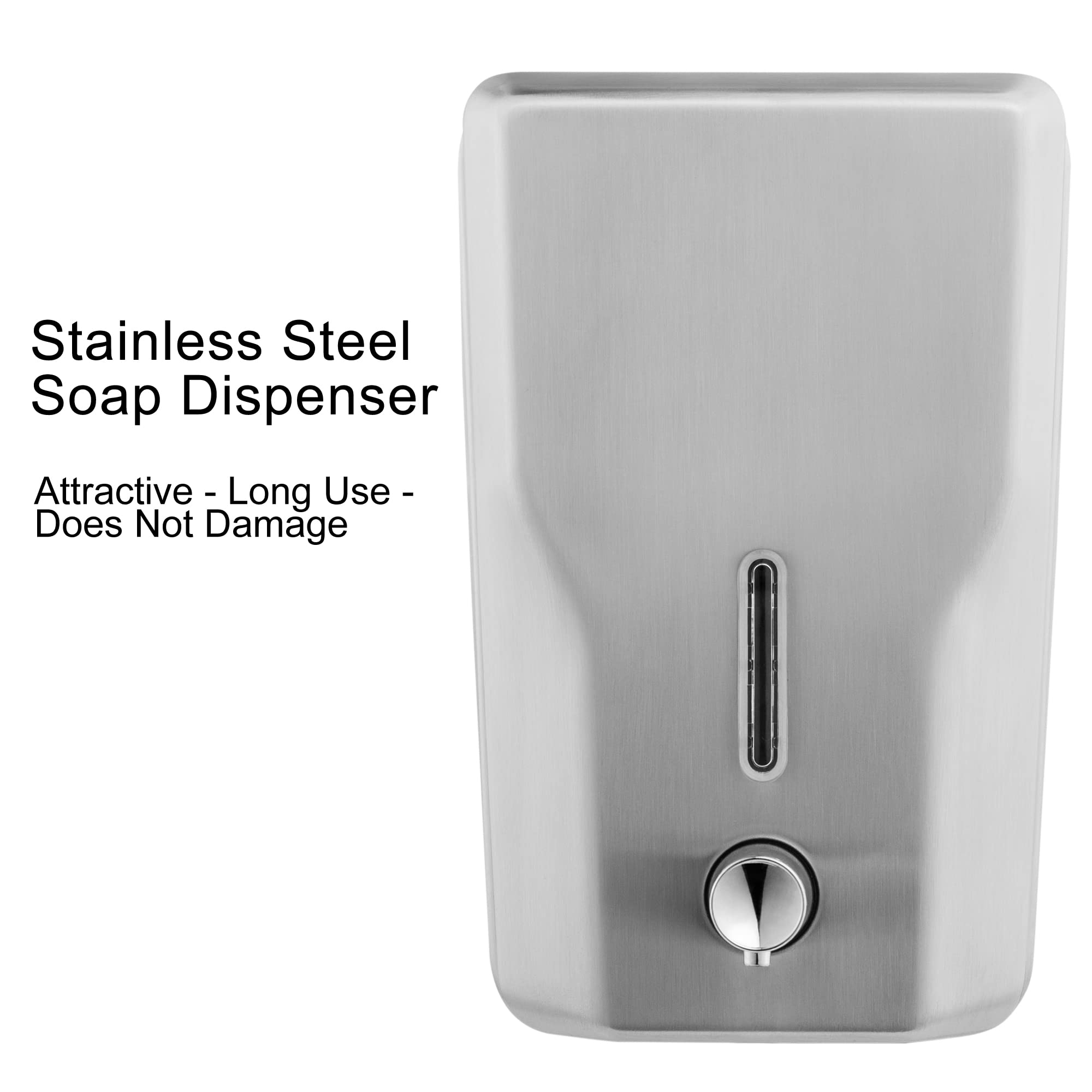 Dispenser di sapone liquido da parete in acciaio inox per bagno, 1400 ml, per uso commerciale, da parete, in metallo, ricaricabile, dispenser di sapone liquido per le mani