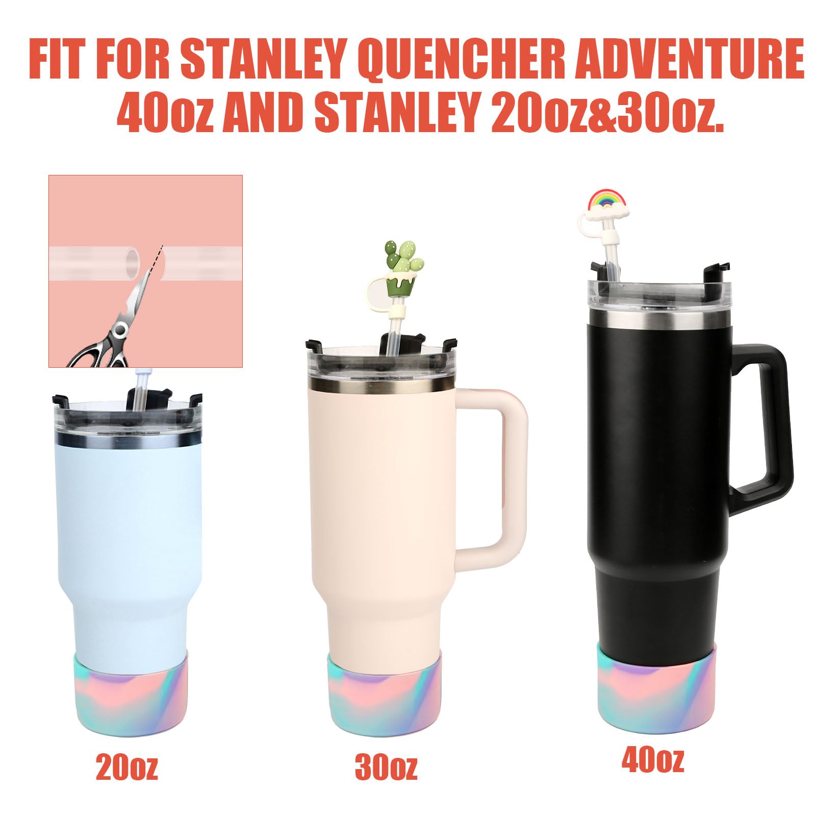 Set Di 5 Copri Cannuccia In Silicone Alimentare - Tappi Protettivi Per Tazze Stanley E Cannucce Da 6-10 Mm, Colorati E Riutilizzabili