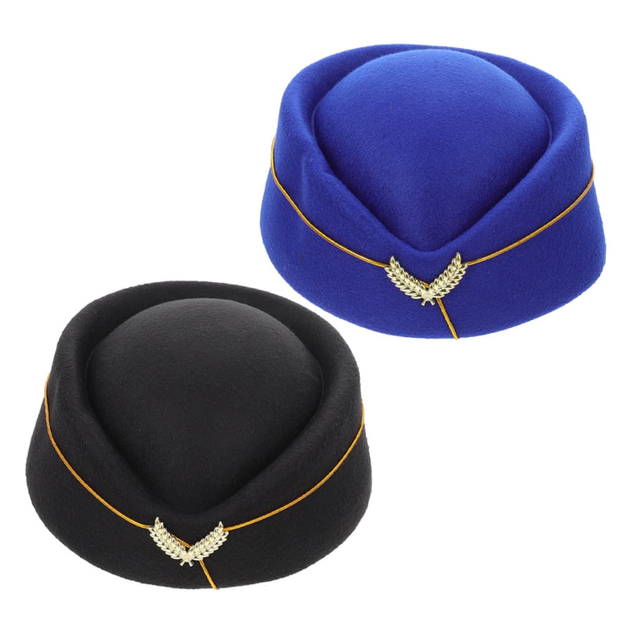 Beaupretty Sombrero De Azafata Gorra Primero Tapa Ultravioleta Uniforme Cosplay Sombreros De Auxiliar De Vuelo Sombrero De Avión Sombrero De Asistente De Aerolínea De Lana