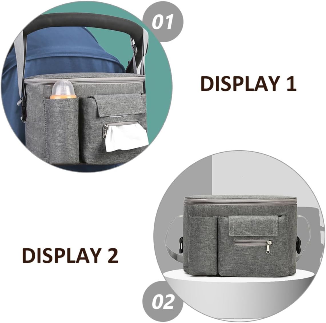 Multi Functional for Stroller Spacious Nappy Storage Pouch with Multiple Compartments for Essentials Diaper Organizer for Travel Daily Use
