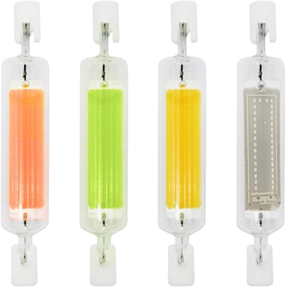 LED R7S 10W 78mm Led Spotlight Dimmable 110V COB Lamp Bulb Glass Tube Replace Halogen Lamp Light 10-Pack (Color : Blue)