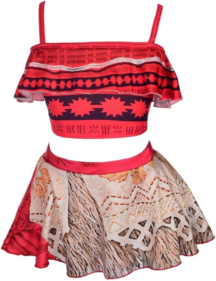 Girls Princess Swimwear Adventure Bathing Suit Tankini Swimsuit 2 Pieces with Accessories