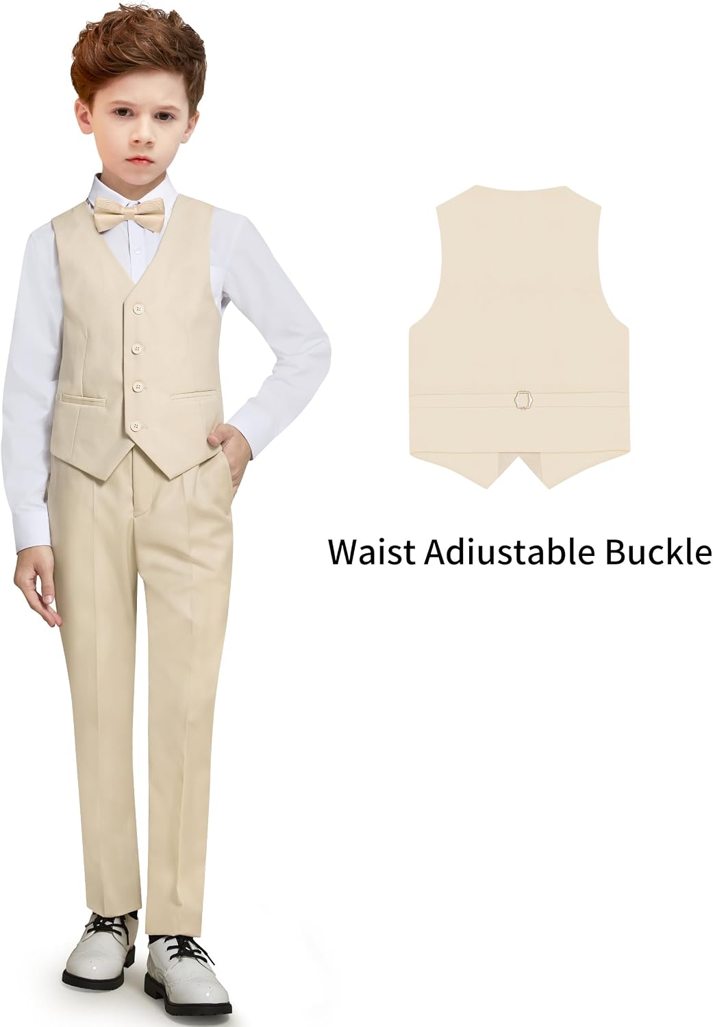 Boys Suit 5-Piece & 4-Piece Tuxedo for Kids with Suspenders