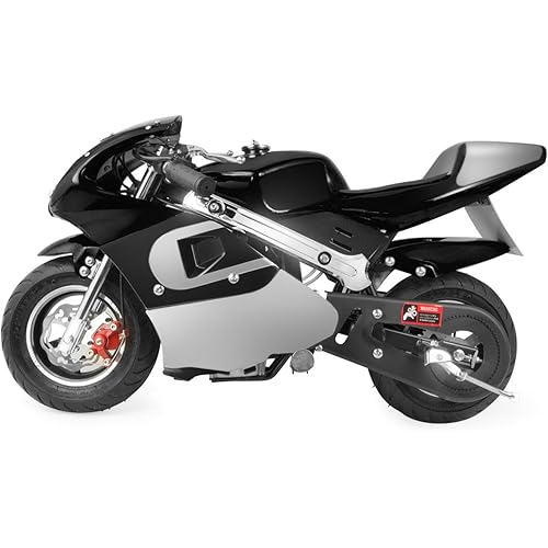 XtremepowerUS 40CC Mini Gas Pocket Bike Motorcycle EPA 4-Stroke Engine Handlebar Grip Padded Seat (Black)