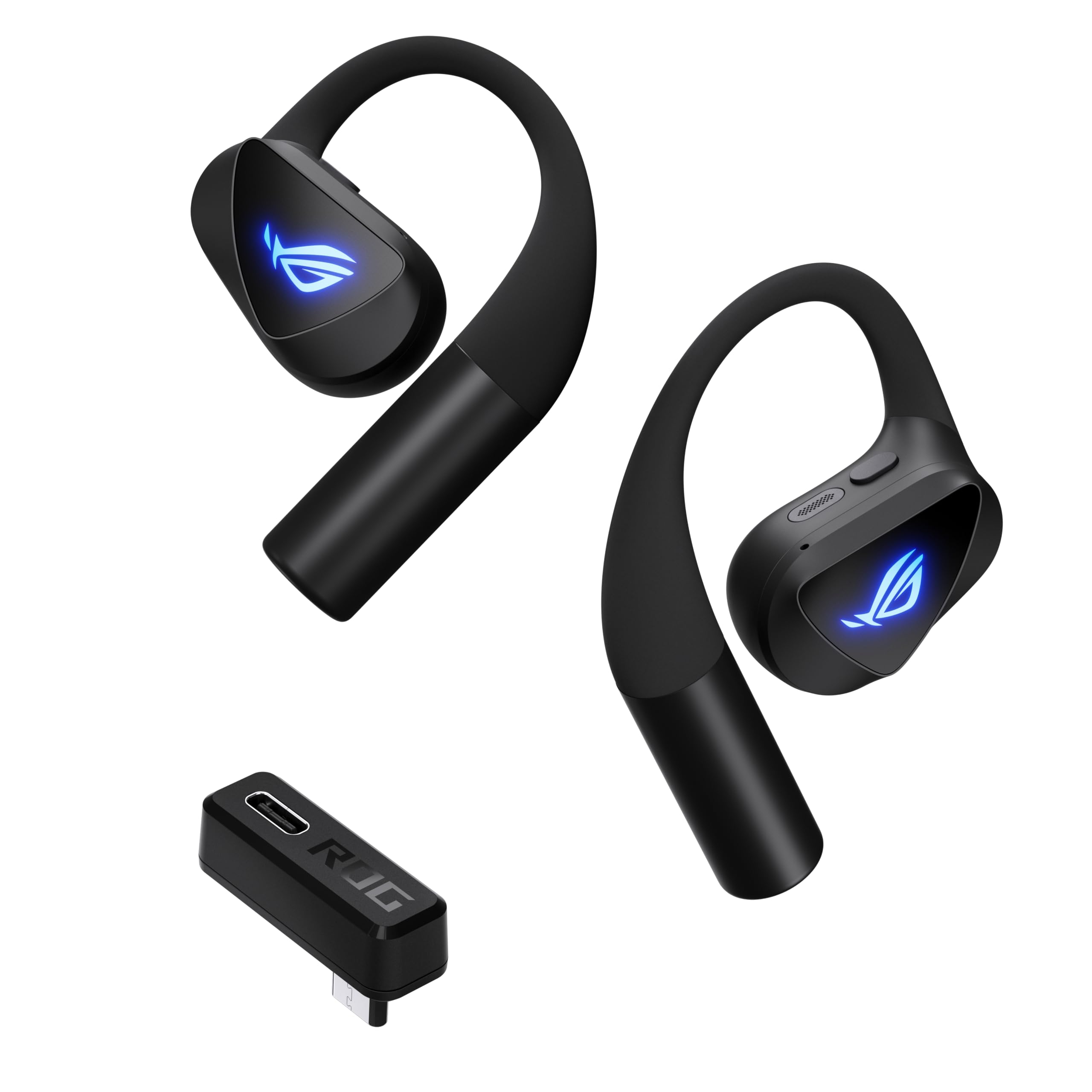 ASUS ROG Cetra Open Wireless Gaming Earbuds Kopfhörer | Dual-Mode-Bluetooth, ROG SpeedNova 2,4-GHz, offenes Ohrdesign, abnehmbares Nackenband, Quad-Mic mit AI Noise Cancellation