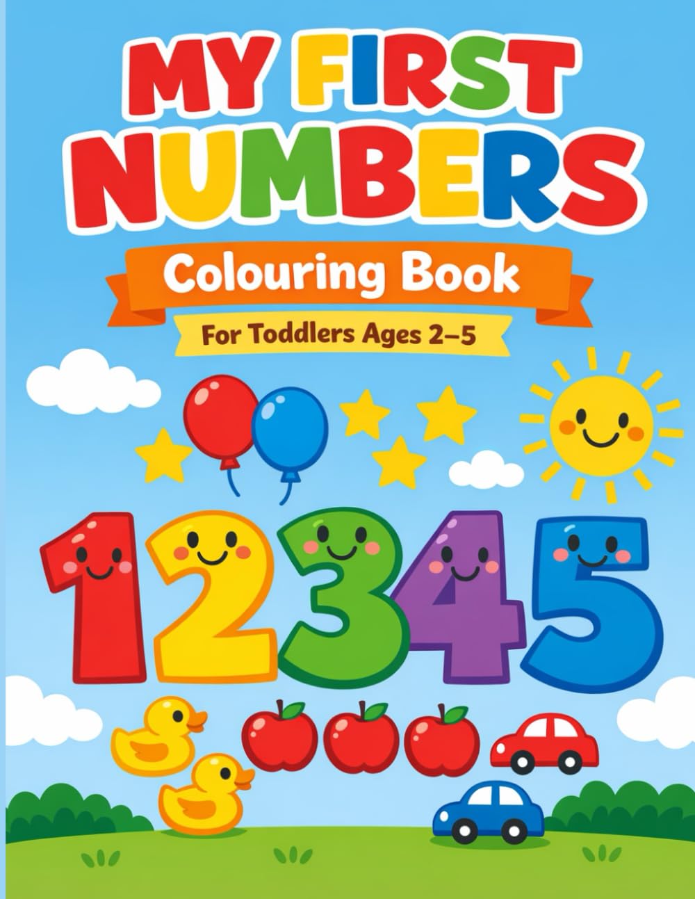 My First Numbers Colouring Book for Toddlers Ages 2–5: Big, Simple Numbers with Fun Pictures to Colour (Little Colouring Adventures)