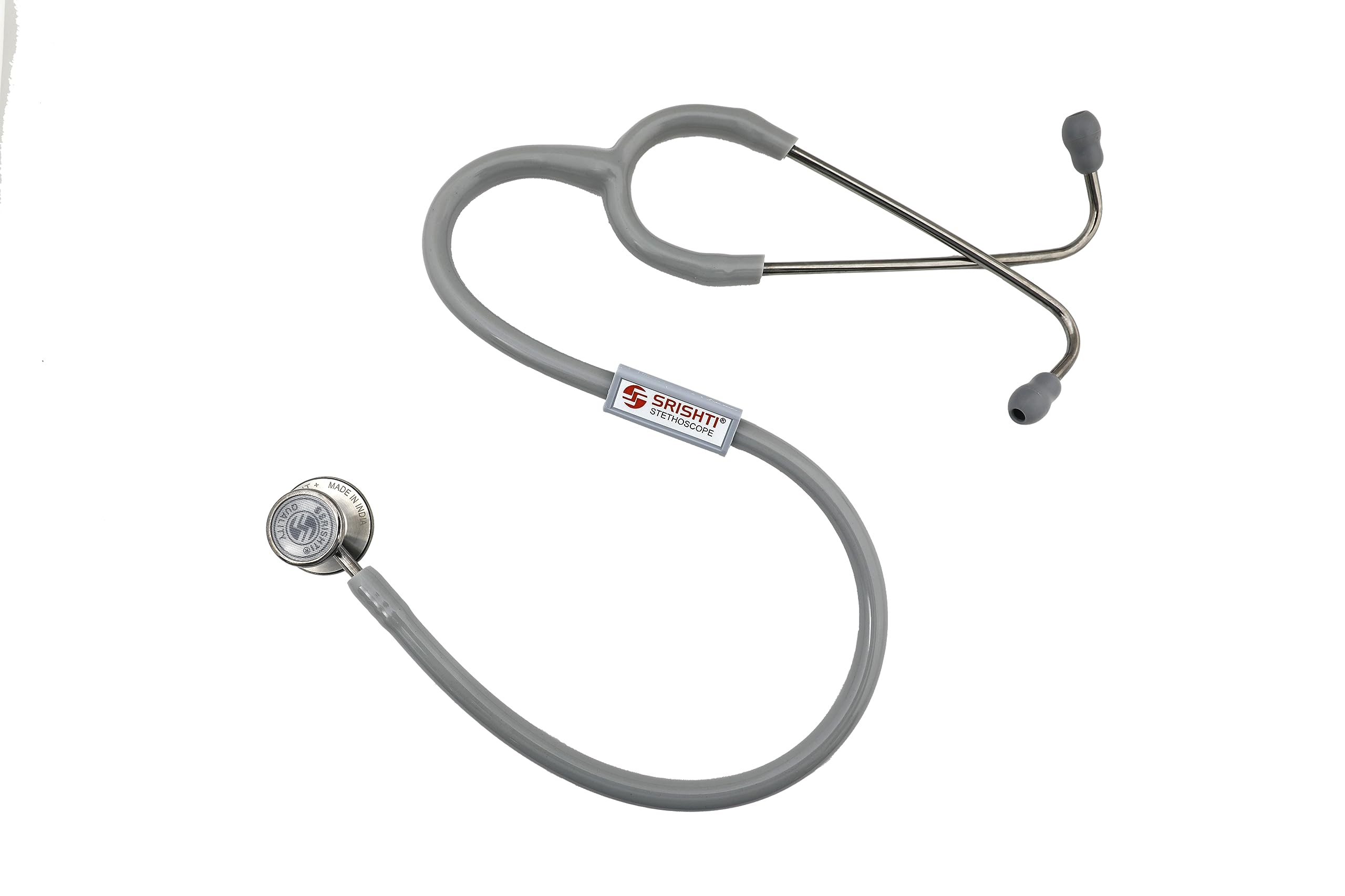 Srishti stethoscope| Infant + SS| Brass Chrome Plated Metal Ring| High Acoustic Sensitivity (Grey)-picture-20