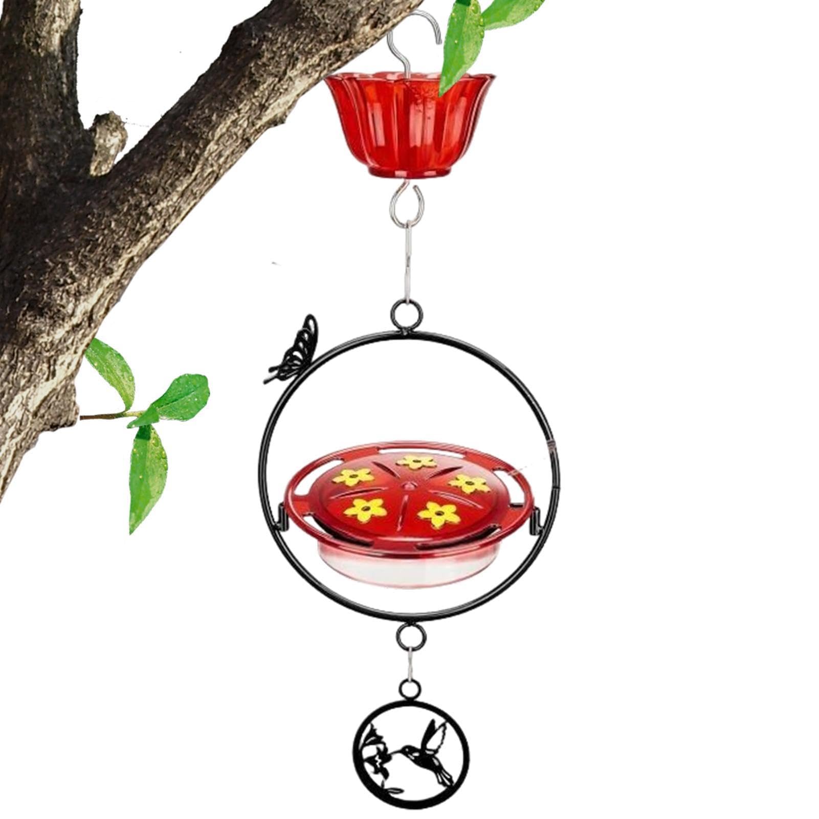 Mangeoire oiseau vintage extérieur et distributeur de nectar métal pour pelouse et cour